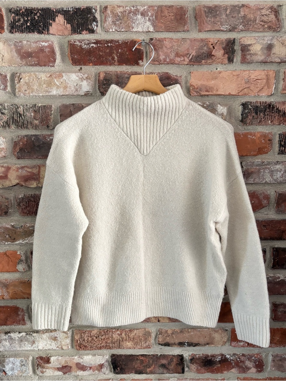 Madewell Ivory Dillon Mockneck Pullover Sweater Top, S